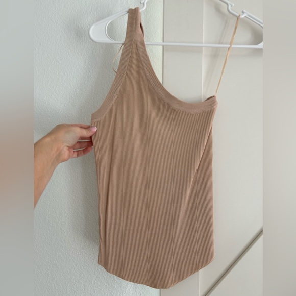 Zara Tan Ribbed One Shoulder Tank NWT - Picture 2 of 4